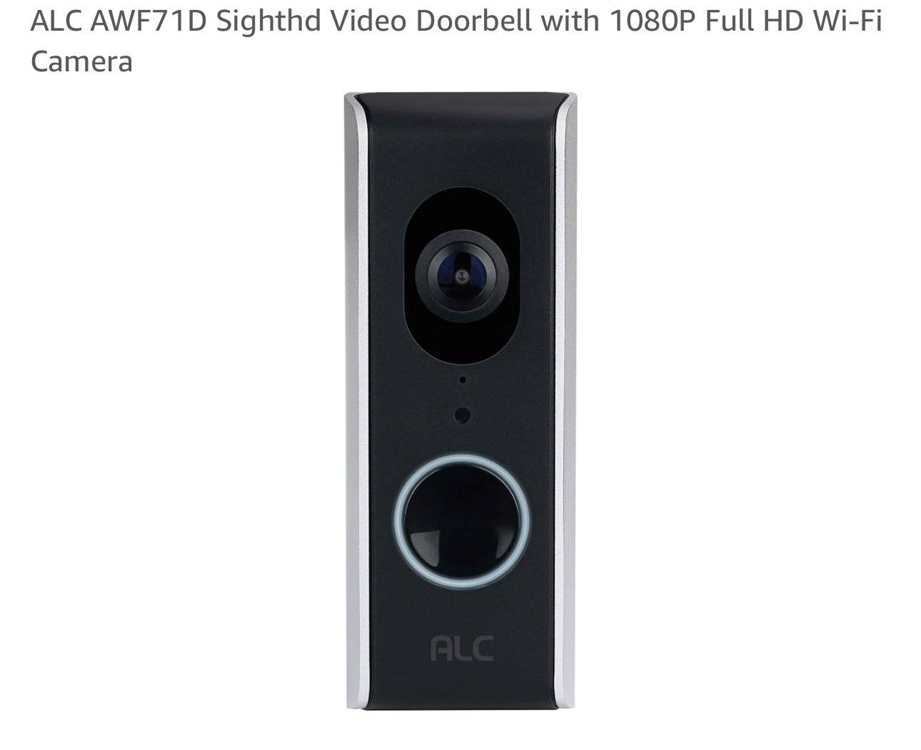 Video Doorbell ALC with 1080P Full HD Wi-Fi Camera