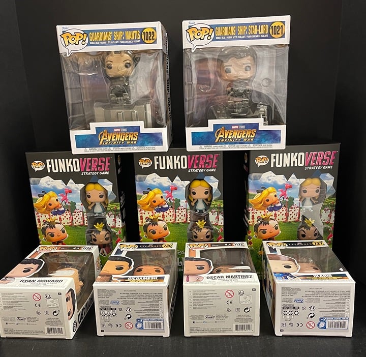 NINE Piece Lot Funko Pops and Alice FunkoVerse Games