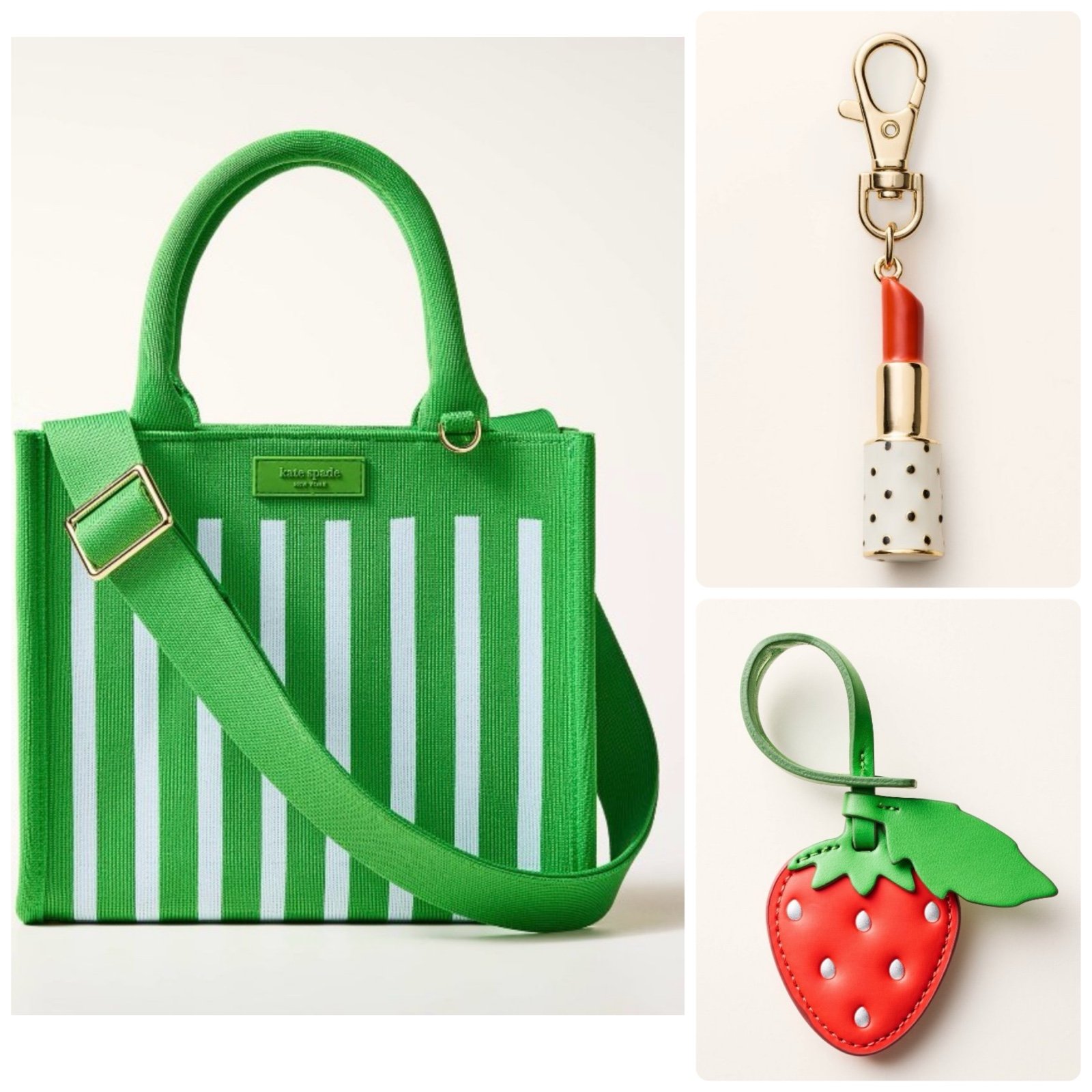 Kate Spade Kate Spade New York x Target Stripe Knit Crossbody Bag Charm Lanyard