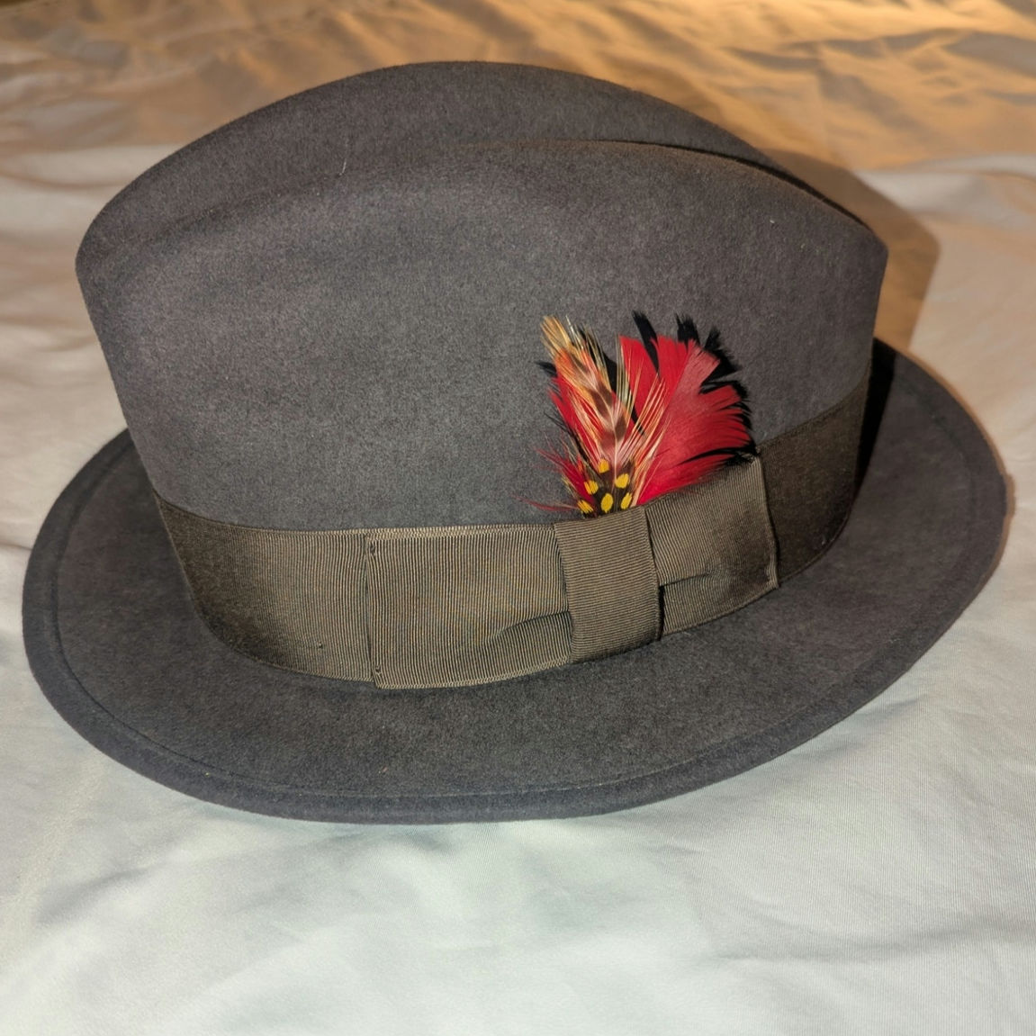 Vintage 1950's Dorfman Pacific Fedora Hat USA Made Size 7 1/8 Grayish Brown