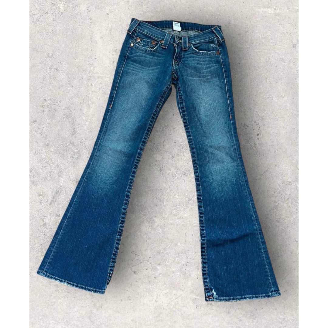 Vintage True Religion Bobby Flared Leg Low Rise Denim Blue Jeans Size 26