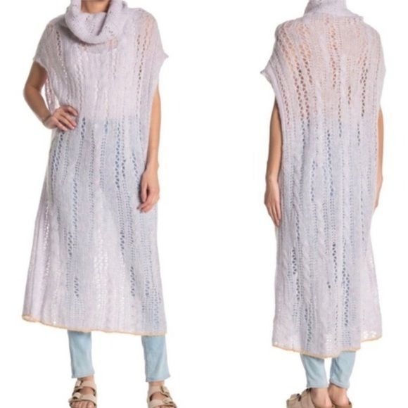 NWT Free People Piroutte Wool Sweater Tunic Open Stitch Size M/L 248