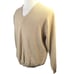 Peru Unlimited Men's V Neck Sweater Baby Alpaca Wool Size Large Beige Tan Sand