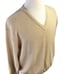 Peru Unlimited Men's V Neck Sweater Baby Alpaca Wool Size Large Beige Tan Sand
