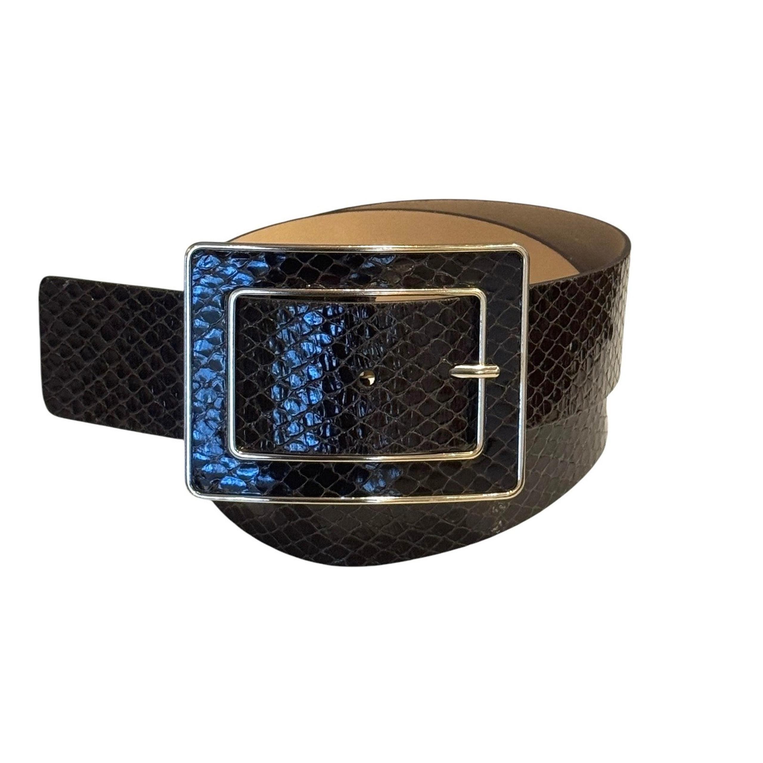 Women's Banana Republic Snakeskin Embossed Brown Leather Belt Italy M