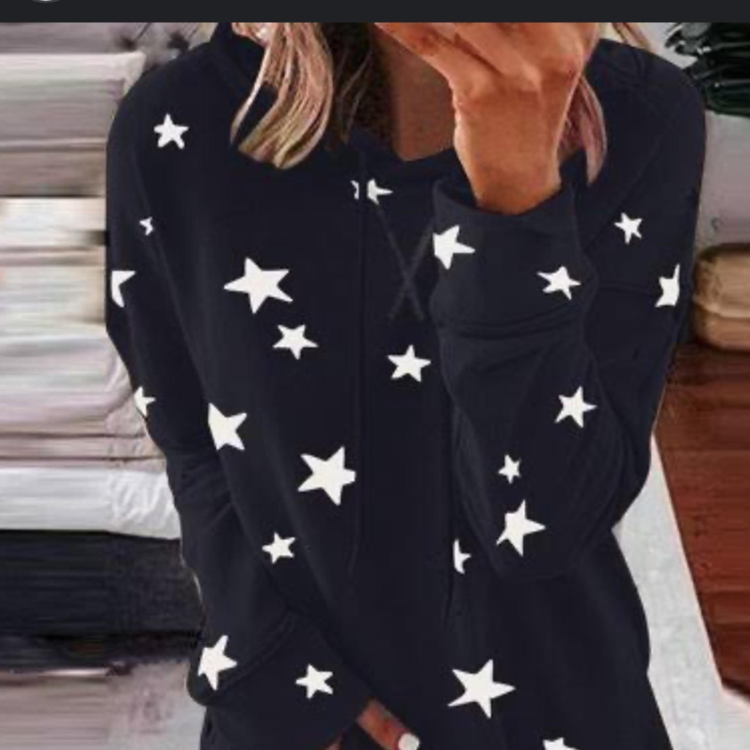 Cuddl Duds Navy Star crewneck sweater