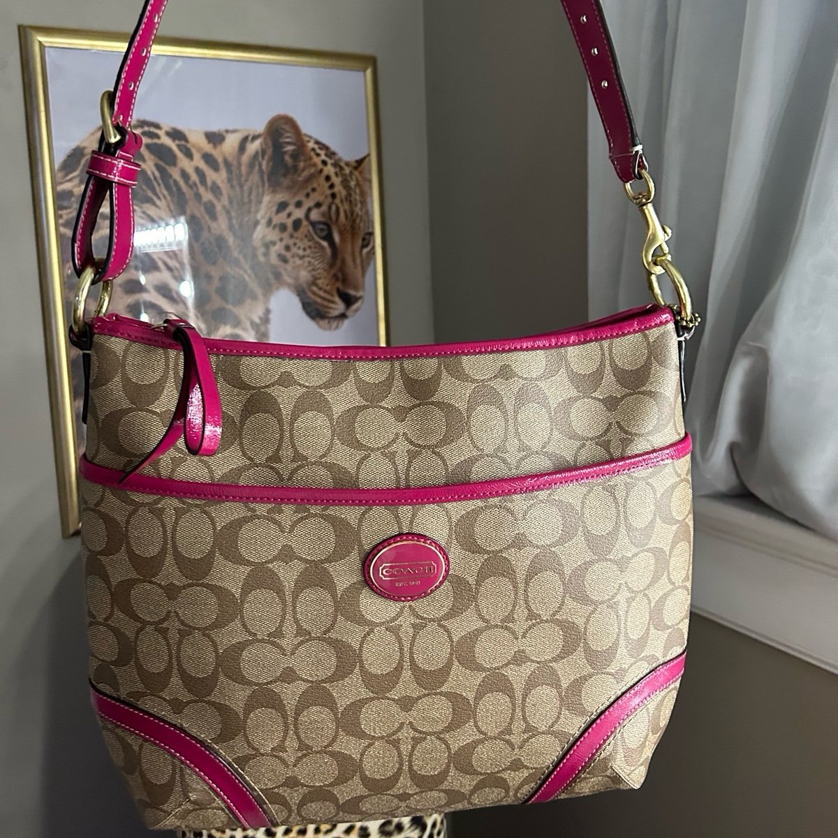 Pink & Tan Coach Crossbody