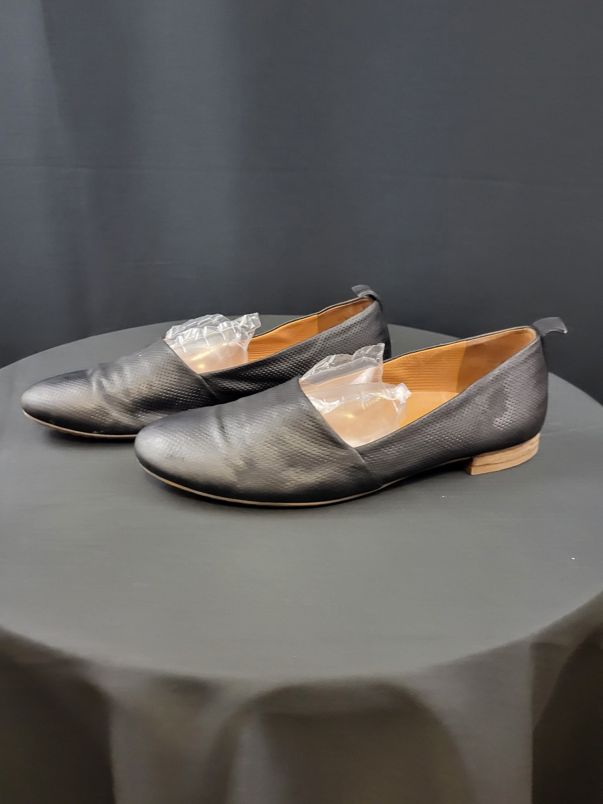 Paul Green Black Leather Slip-On Loafers Size 7.5