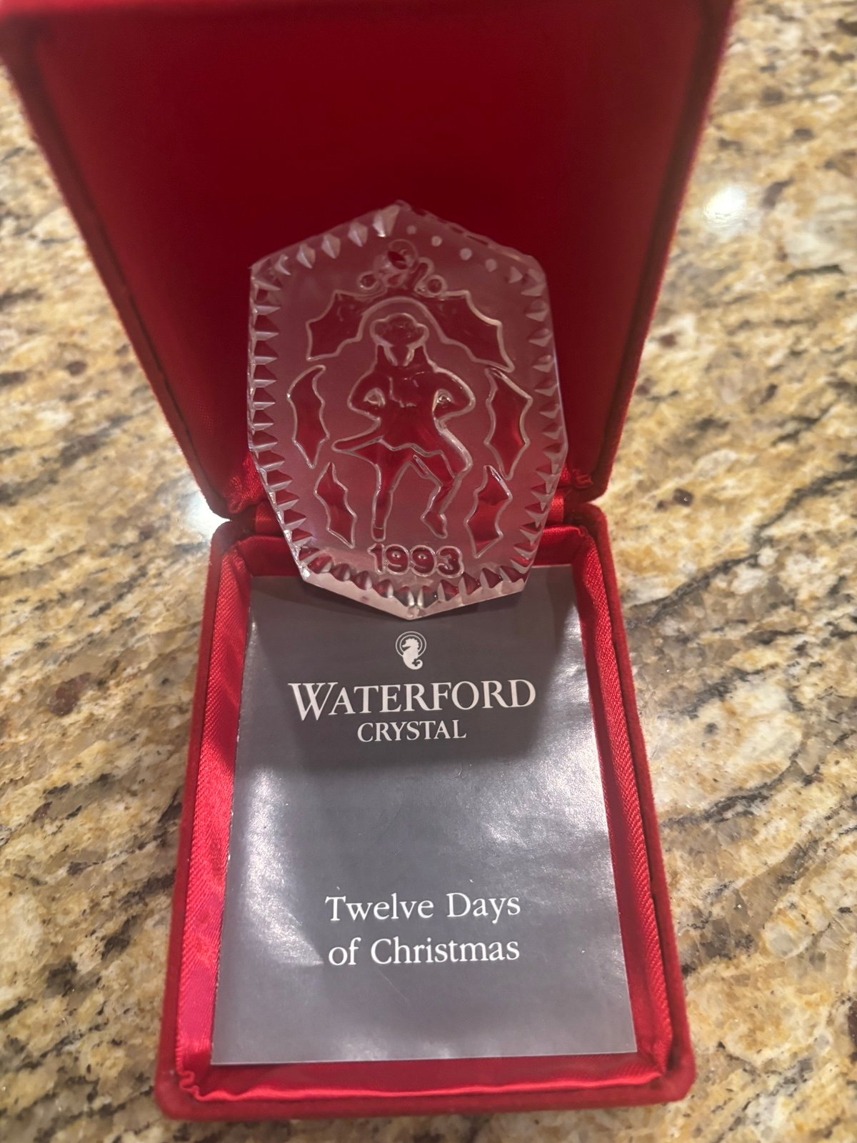 Waterford 1993 Crystal 12 Days of Christmas Annual Ornament