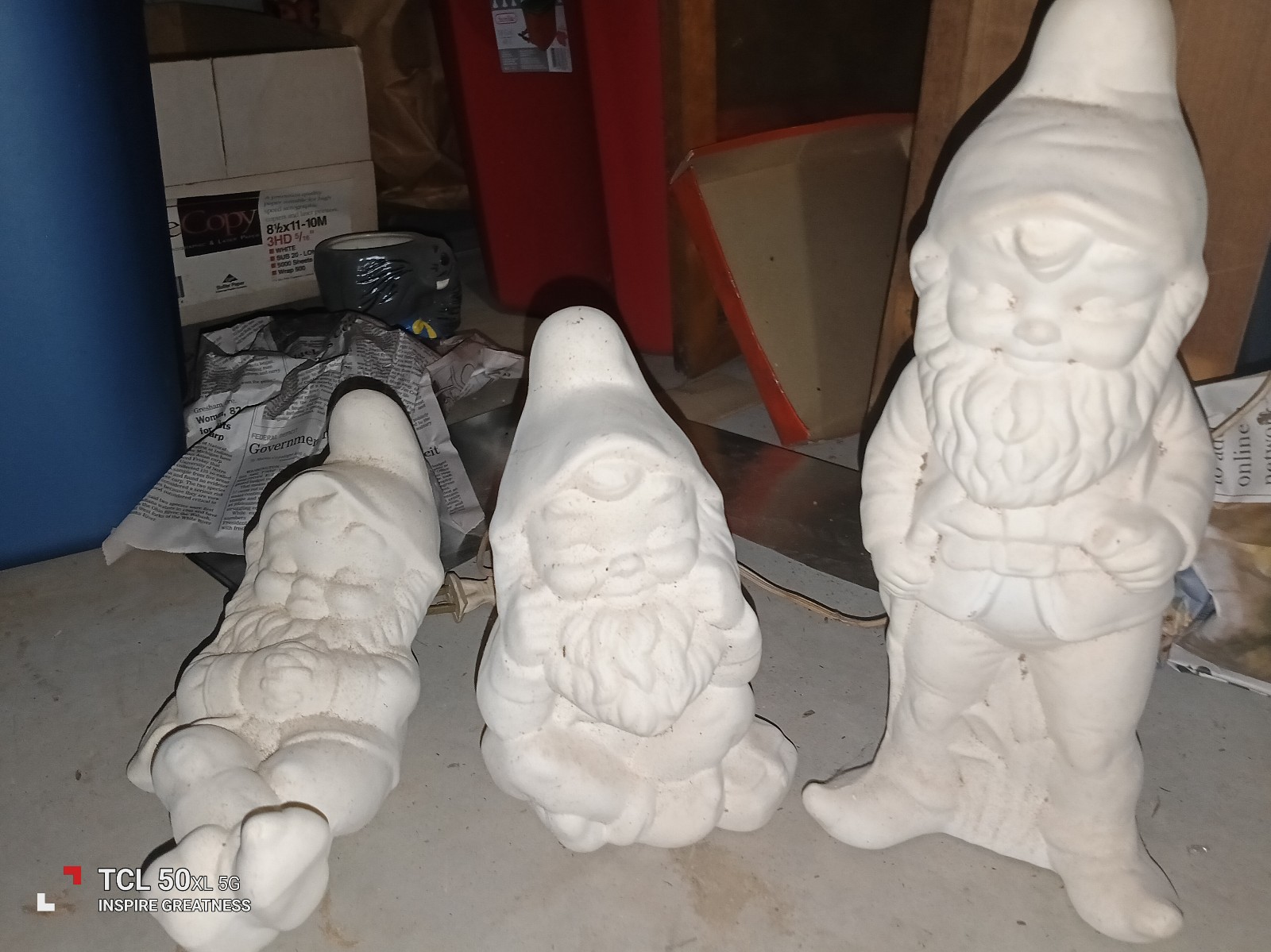 Three porcelain knowns ready for painting