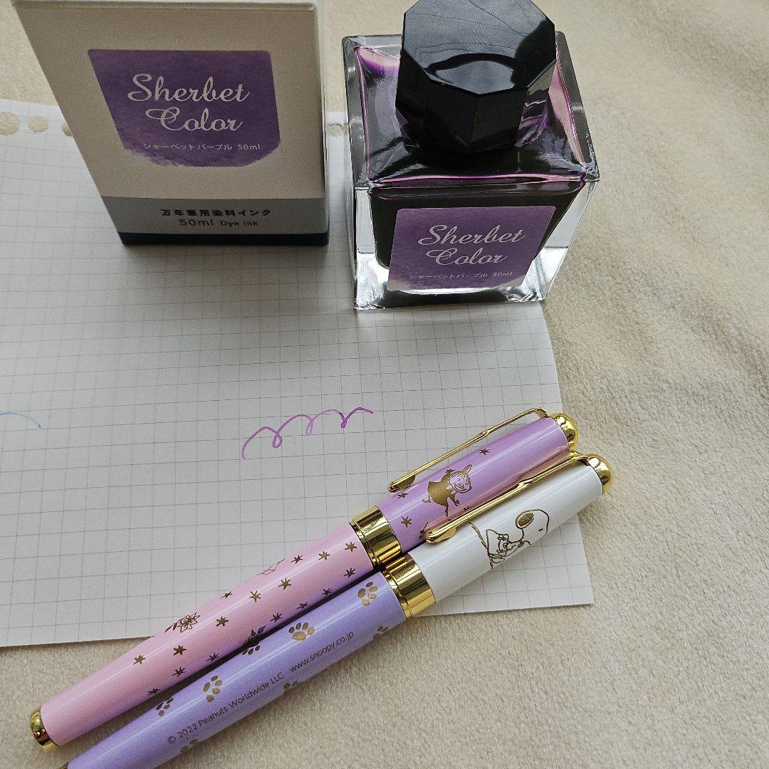 Sailor Fountain Pen Limited Edition Ink - Sherbet Purple and Fountain Pen Set