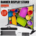 8x10Ft Banner Stand Heavy-Duty Backdrop Telescopic Adjustable Repeat Step