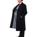 Arthur Black Men's Wool/Cashmere Blend Single Breasted Black Long Coat, Size 42R