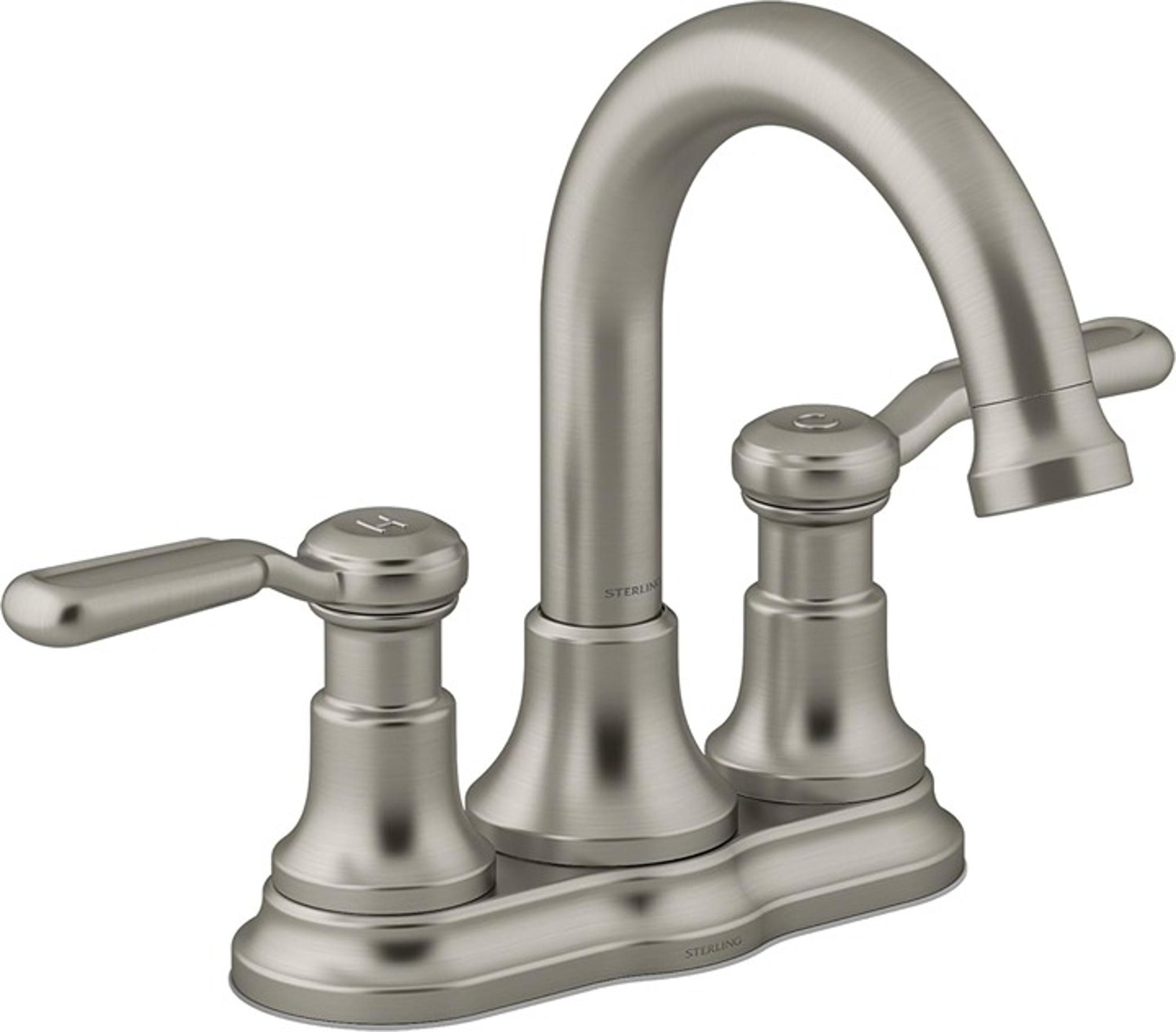 Kohler Sterling Ludington 4 inch Centerset Bathroom Sink Faucet Brushed Nickel