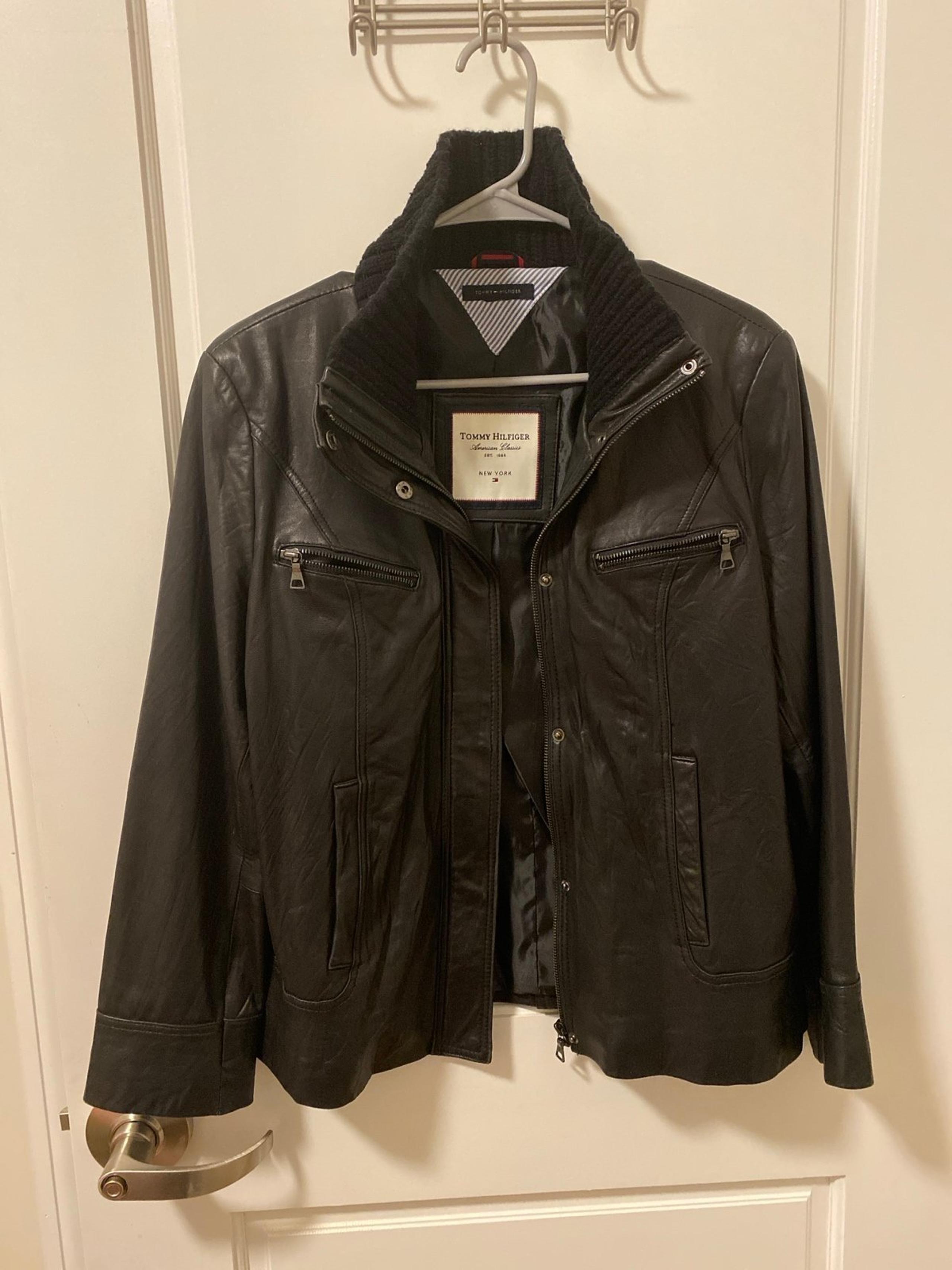 Tommy Hilfiger Black vintage soft as butter American classic leather jacket