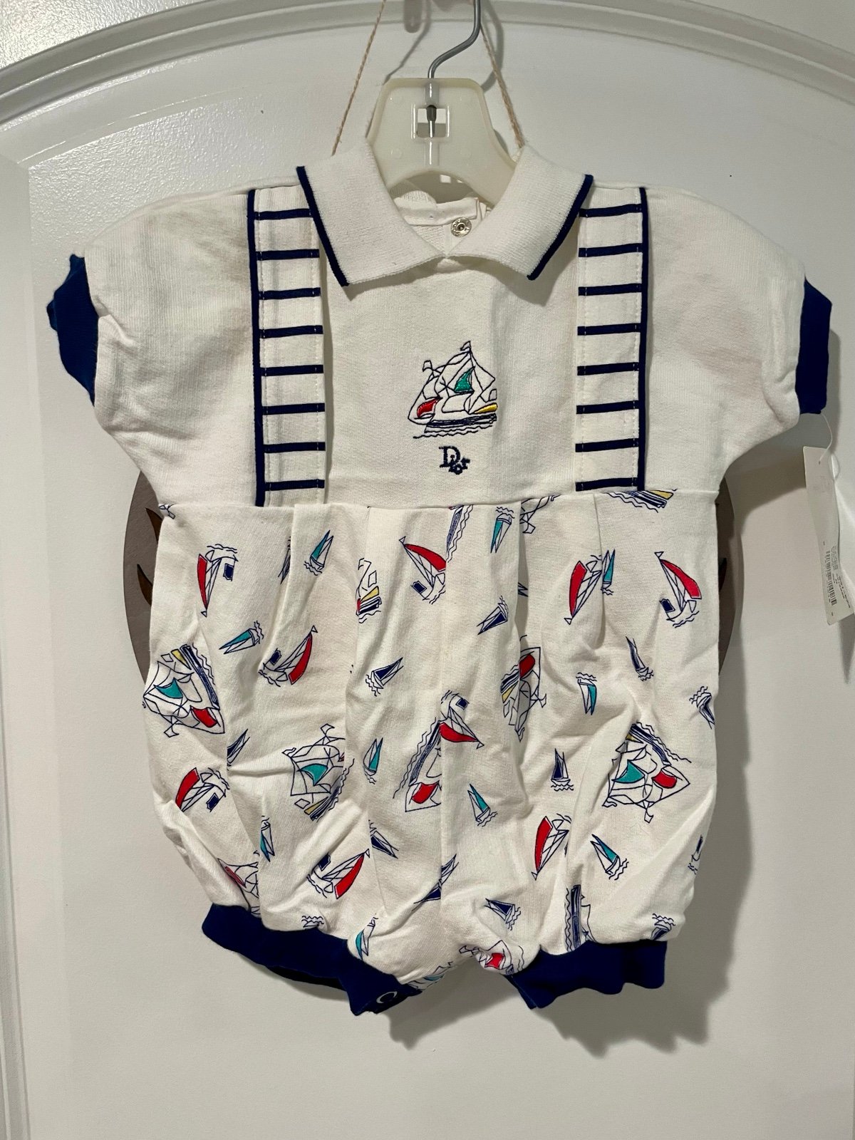 NWT Vintage Baby Dior 6mos 100% cotton romper