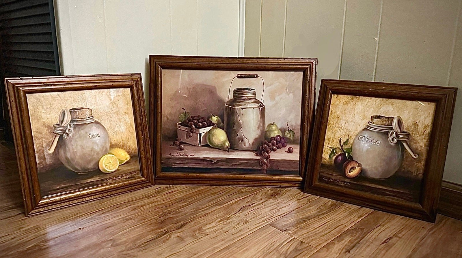 Peggy Thatch Sibley 3 Framed Art Prints- Coffee, Tea, and Fruit