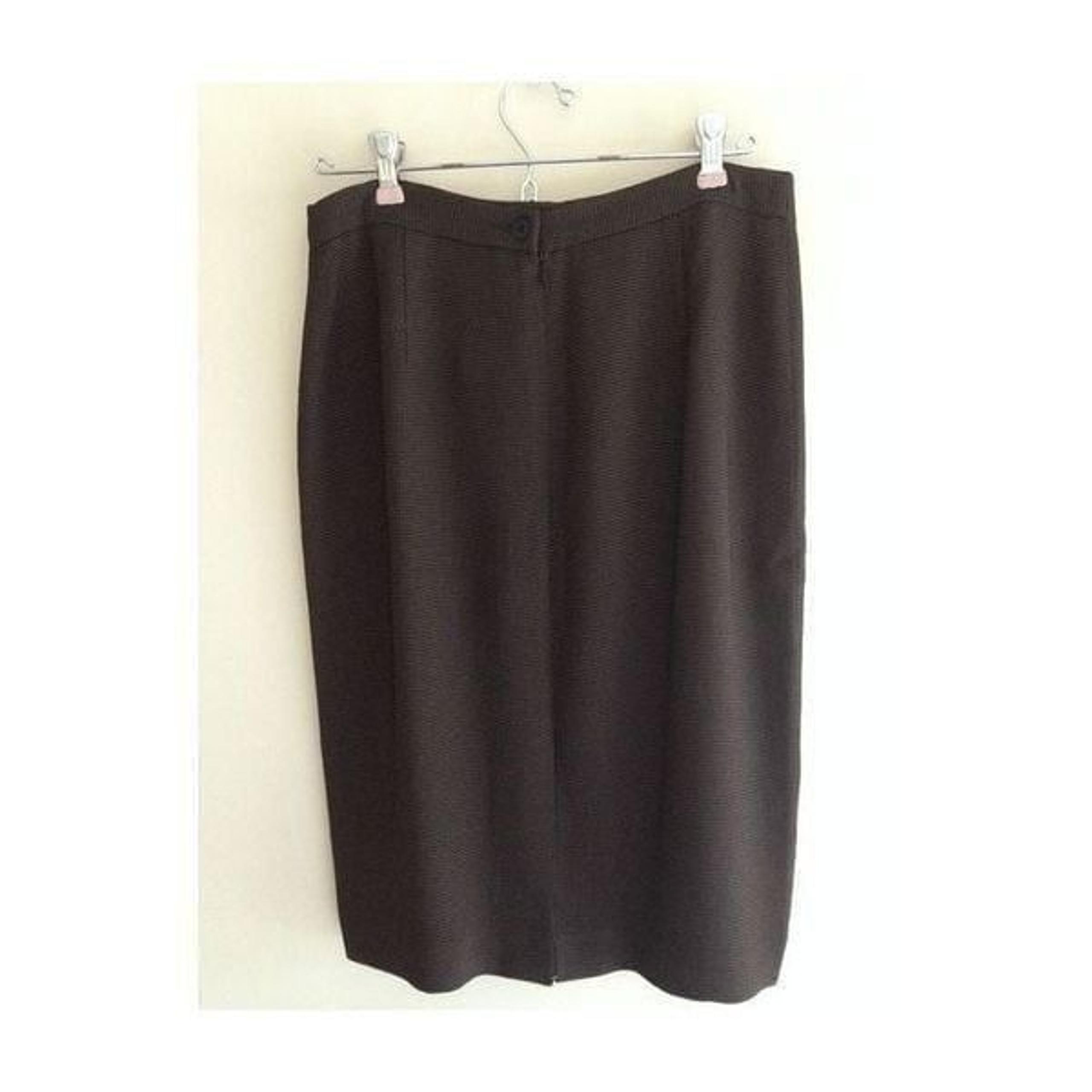 Garfield & Marks Womens Lined Pleated Front Pencil Skirt Black Sz 8 Petite