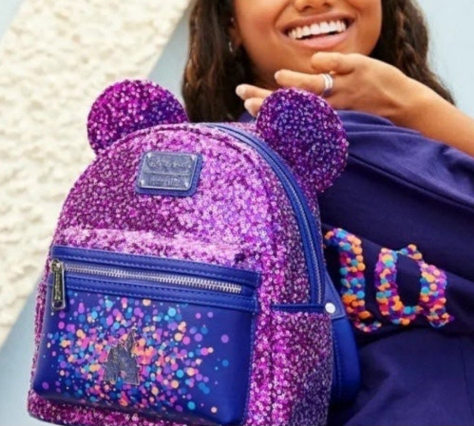 Loungefly Disneyland Paris 30th Anniversary Sequin Sparkle Backpack
