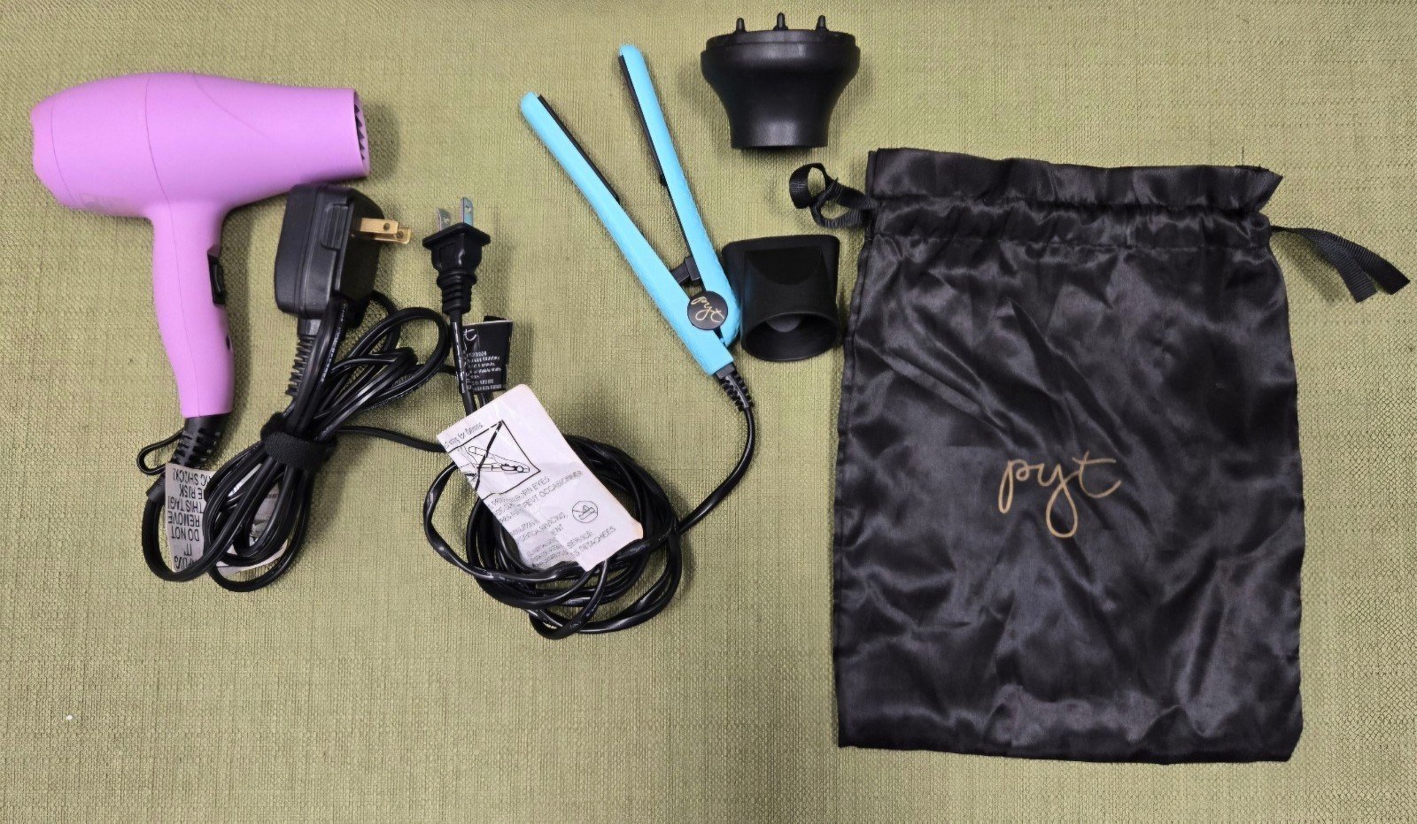 PYT Set Mini Hair Dryer and Mini Flat Iron Tested - Works Perfect For Travel
