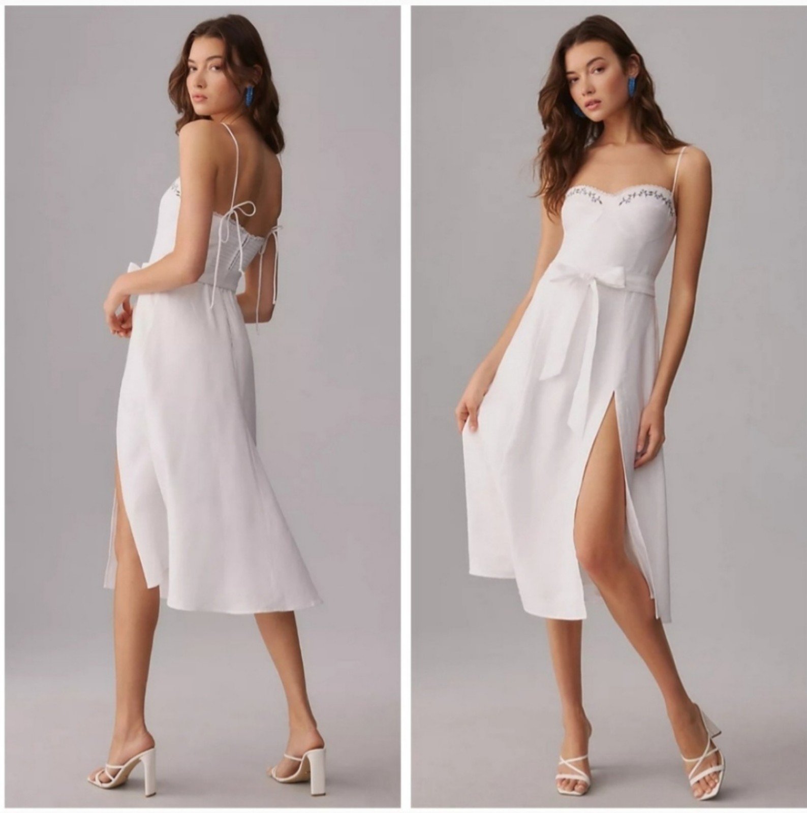 Reformation Kieryn Linen Dress White