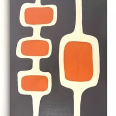 Mid Century Modern Unique Geometric Abstract Painting on Canvas Original Artwork