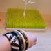 Lovely Vintage Mod Bracelet Lot of 5 Lucite Plastic brown, cream Black Bangles