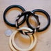 Lovely Vintage Mod Bracelet Lot of 5 Lucite Plastic brown, cream Black Bangles