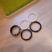 Lovely Vintage Mod Bracelet Lot of 5 Lucite Plastic brown, cream Black Bangles