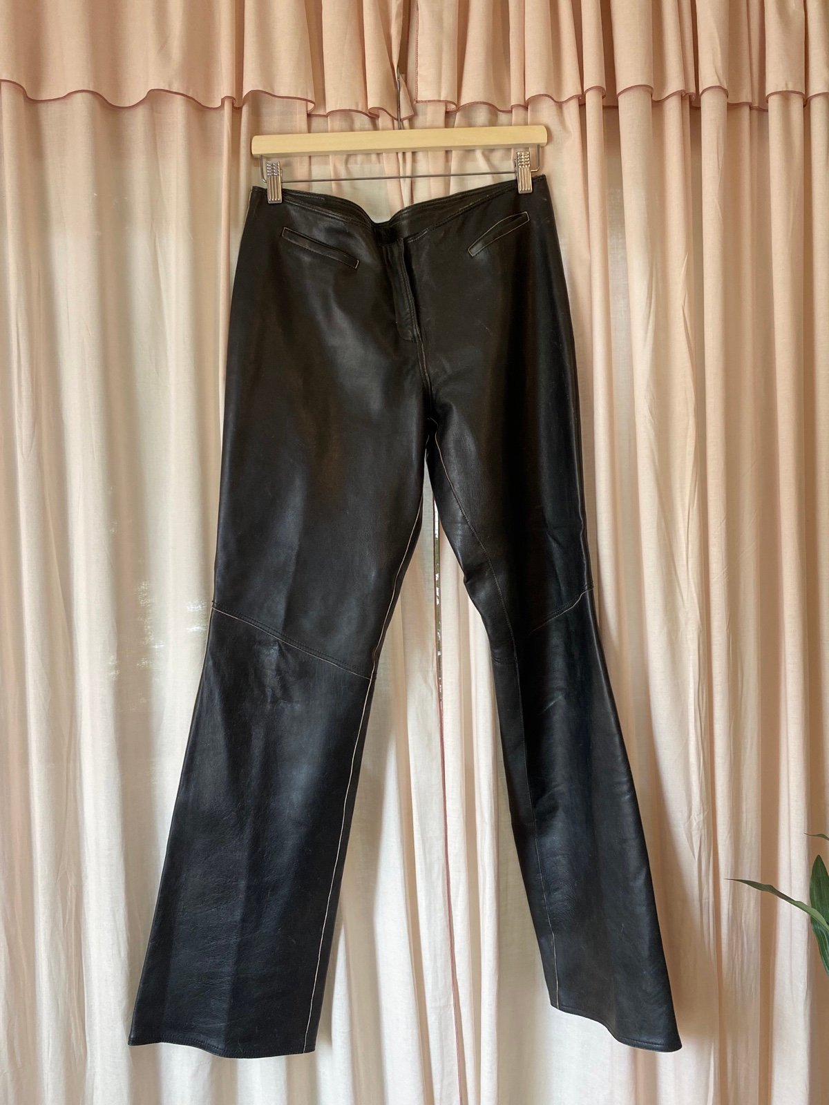 Real leather pants