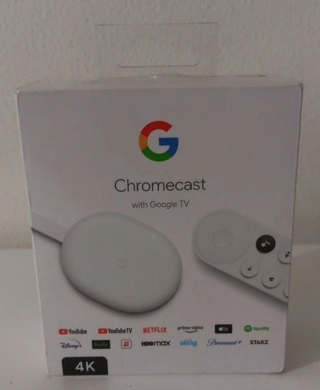 GOOGLE CHROMECAST WITH GOOGLE TV 4K UHD MEDIA STREAMER.
