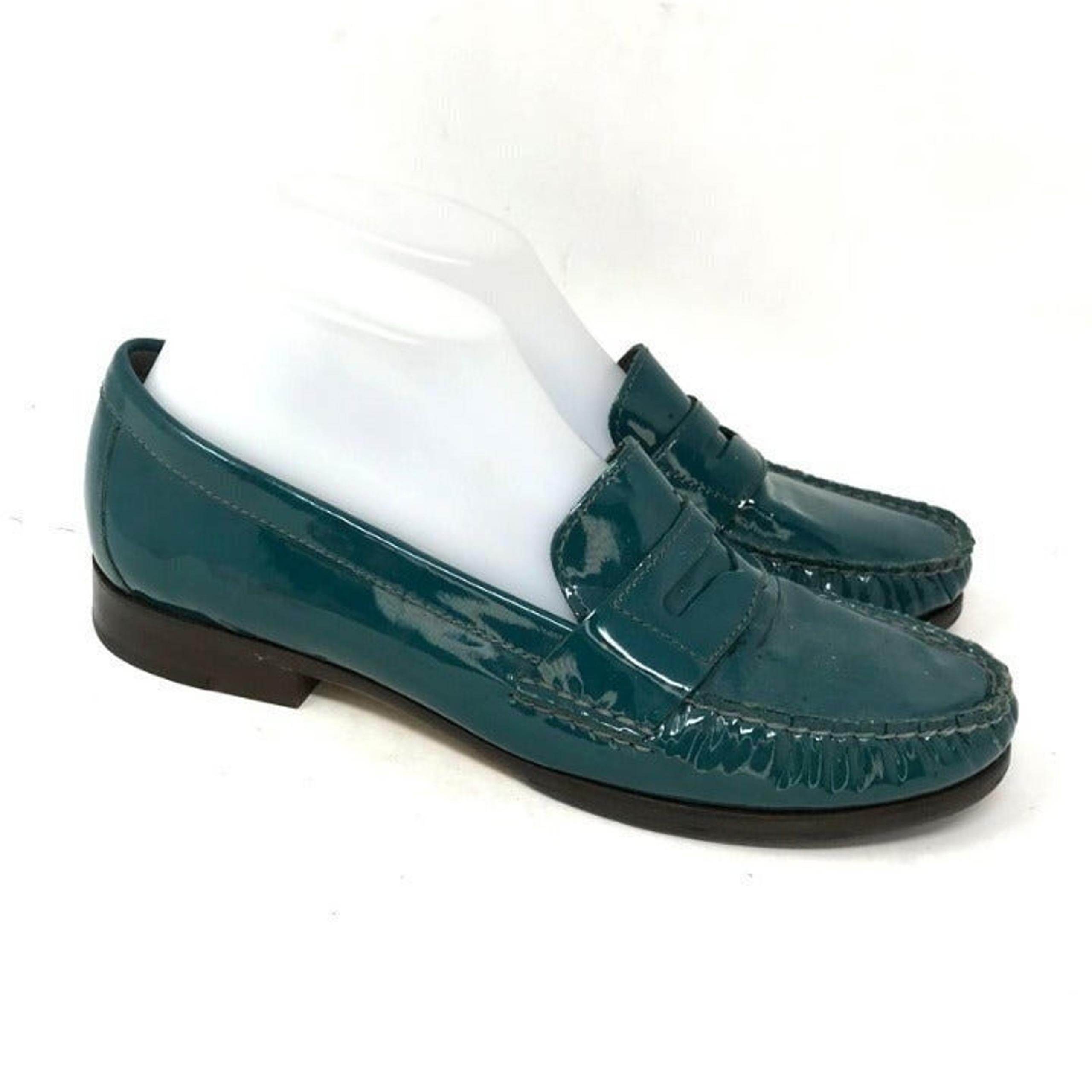 Cole Haan Womens Green Penny Flat Loafer