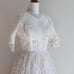 Vintage tea length sleeveless lace 1950s wedding dress XS 0