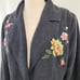 Kate & Sam floral embroidered car coat charcoal gray size large