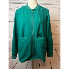 FIGS Bellery Scrub Jacket Small Full Zip Green W18SW1007 1756 Nursing Cardigan