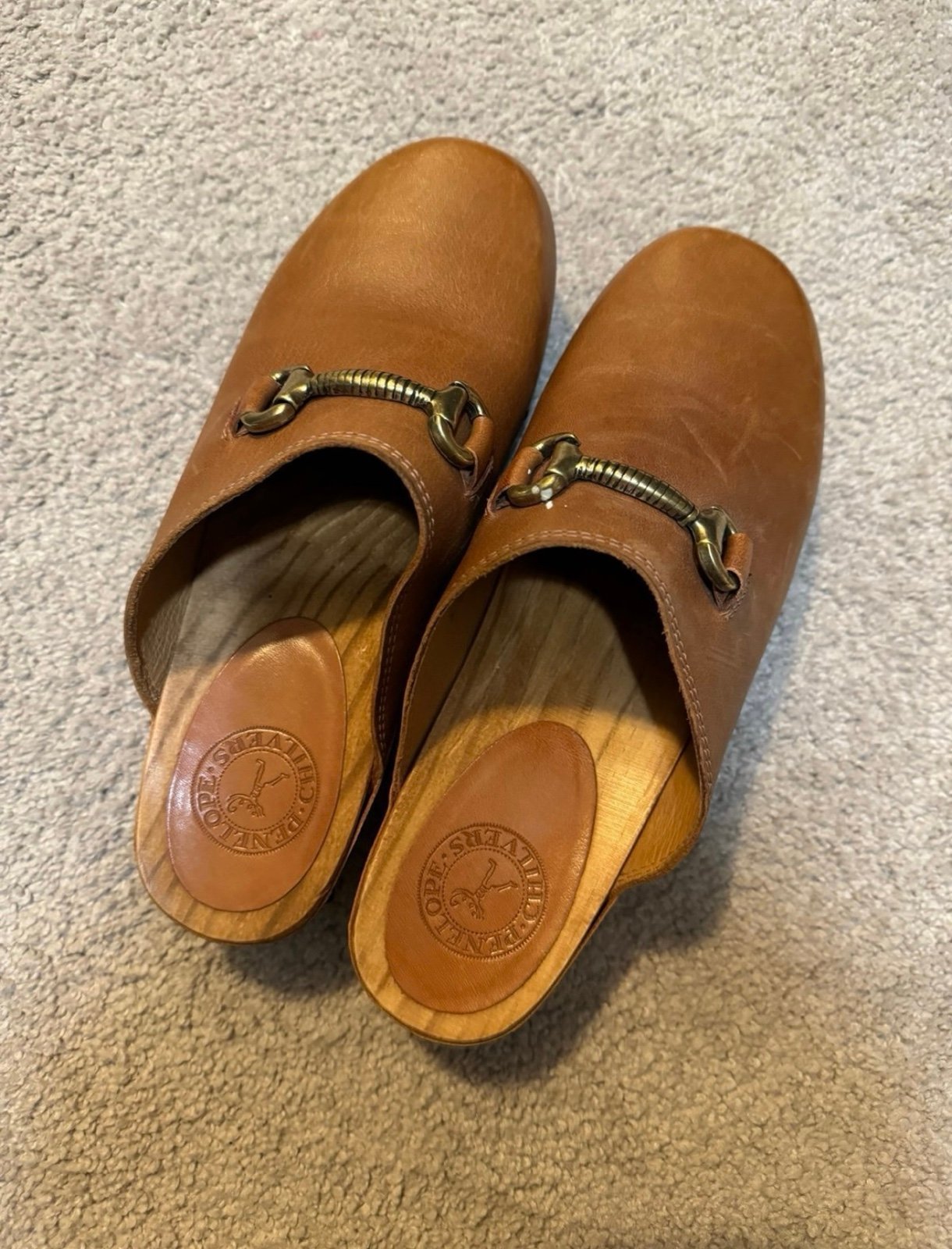penelope chilvers leather and wooden clogs