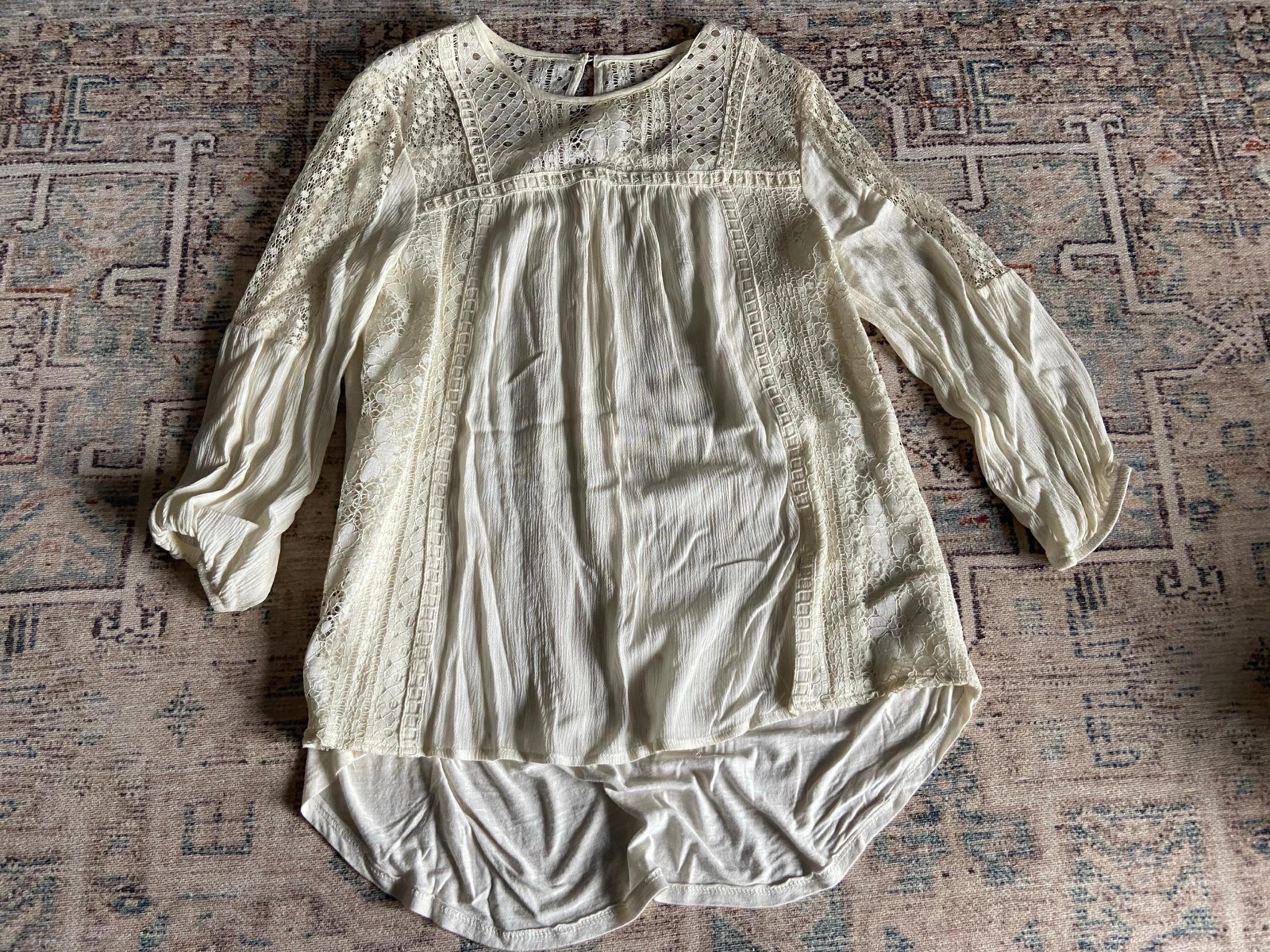 Knox Rose cream boho blouse, Women’s Small