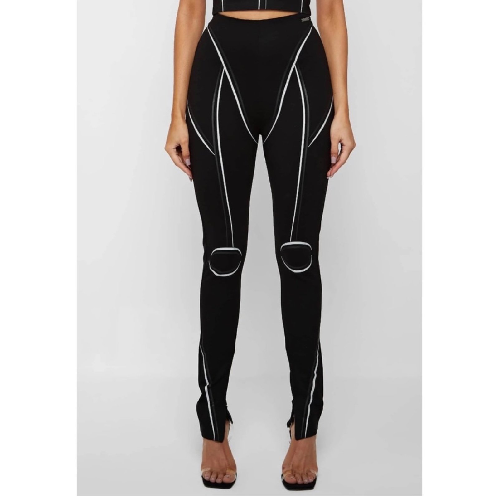 High Waisted Bandage Leggings (cyber, futuristic, robot, edgy)