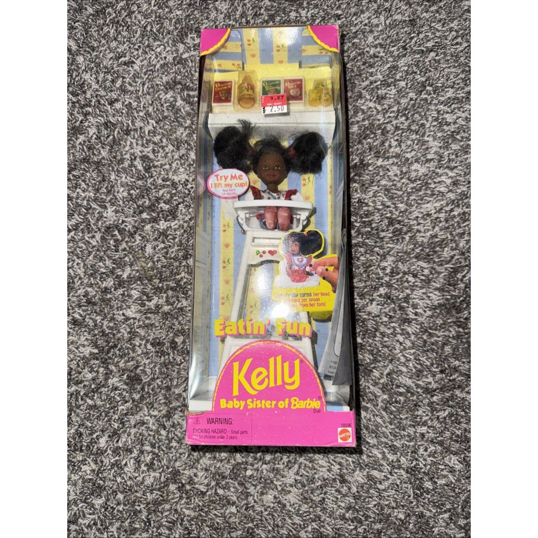 Kelly Baby Sister of Barbie African American Doll Eatin' Fun 1997 Highchair NIB