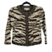 Michael Kors Tiger Striped Scoop Neck Grommet Rope Detailed Cropped Blazer Sz 0