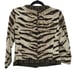 Michael Kors Tiger Striped Scoop Neck Grommet Rope Detailed Cropped Blazer Sz 0