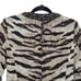 Michael Kors Tiger Striped Scoop Neck Grommet Rope Detailed Cropped Blazer Sz 0