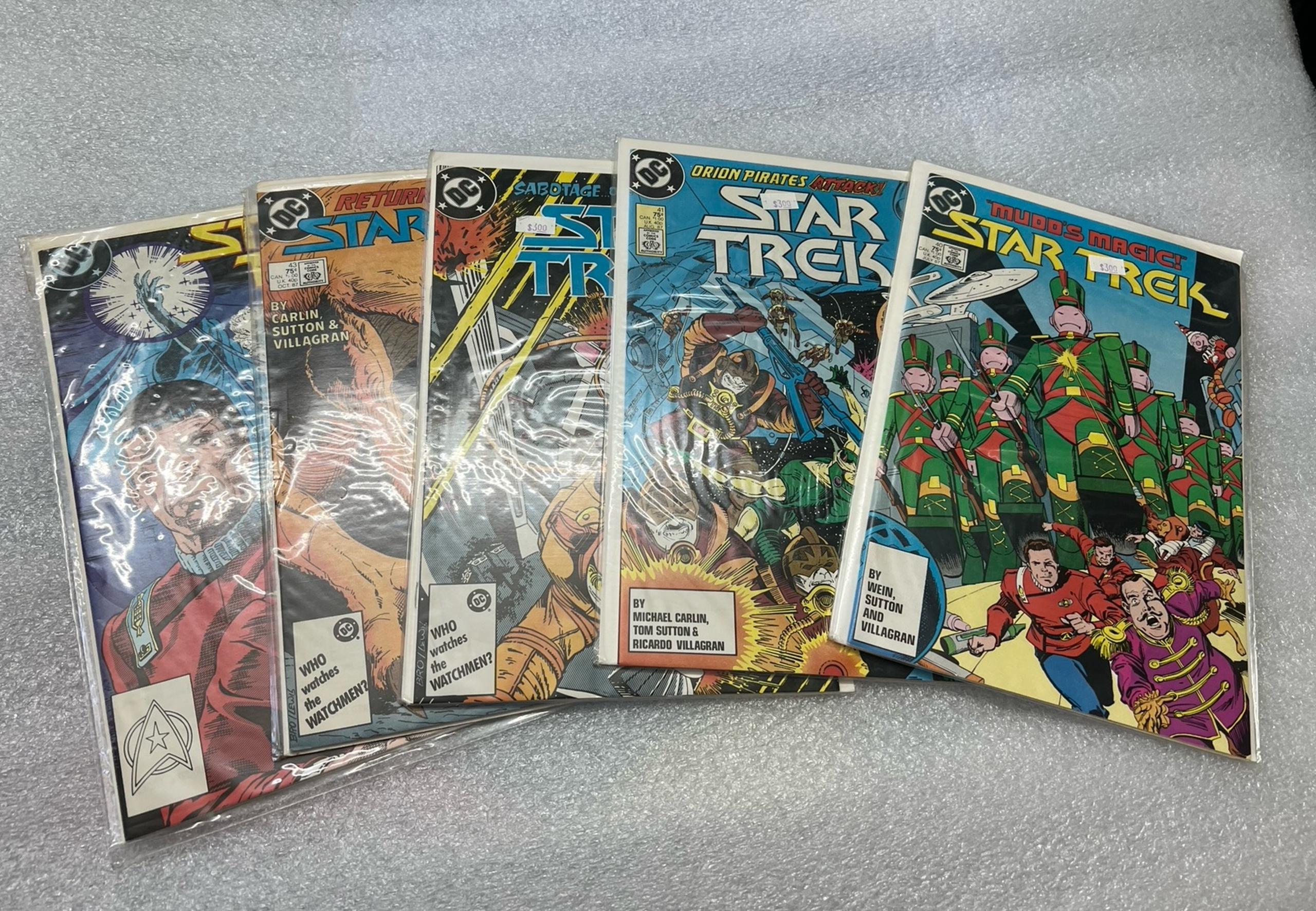 5 Star Trek DC Comics Books 1987 No. 40 - 44