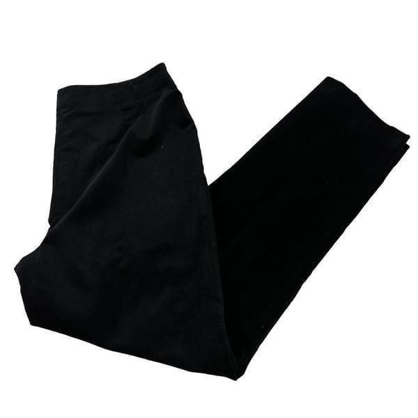 Talbots Classic Side Zip Slim Black Velvet Pant Size 10