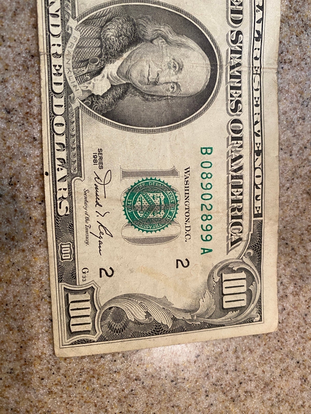OLD 100 dollar bill 1981