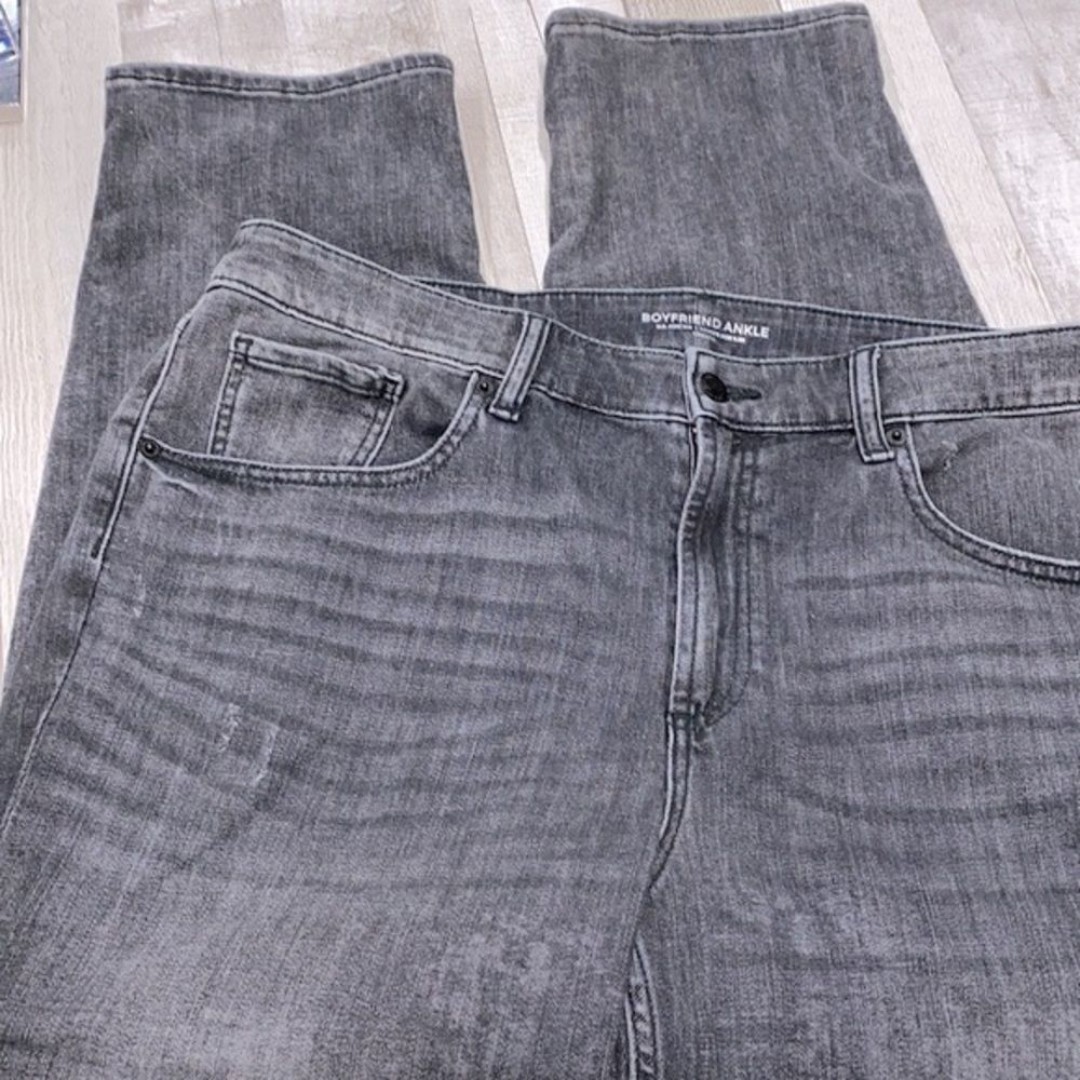 Chicos boyfriend ankle black grey jeans size 14R
