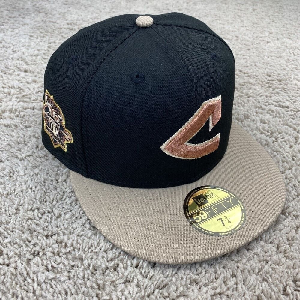 Cleveland Indians Hat New Era Rust Belt 2.0 100 Seasons Patch Fitted 7 3/4 Cap