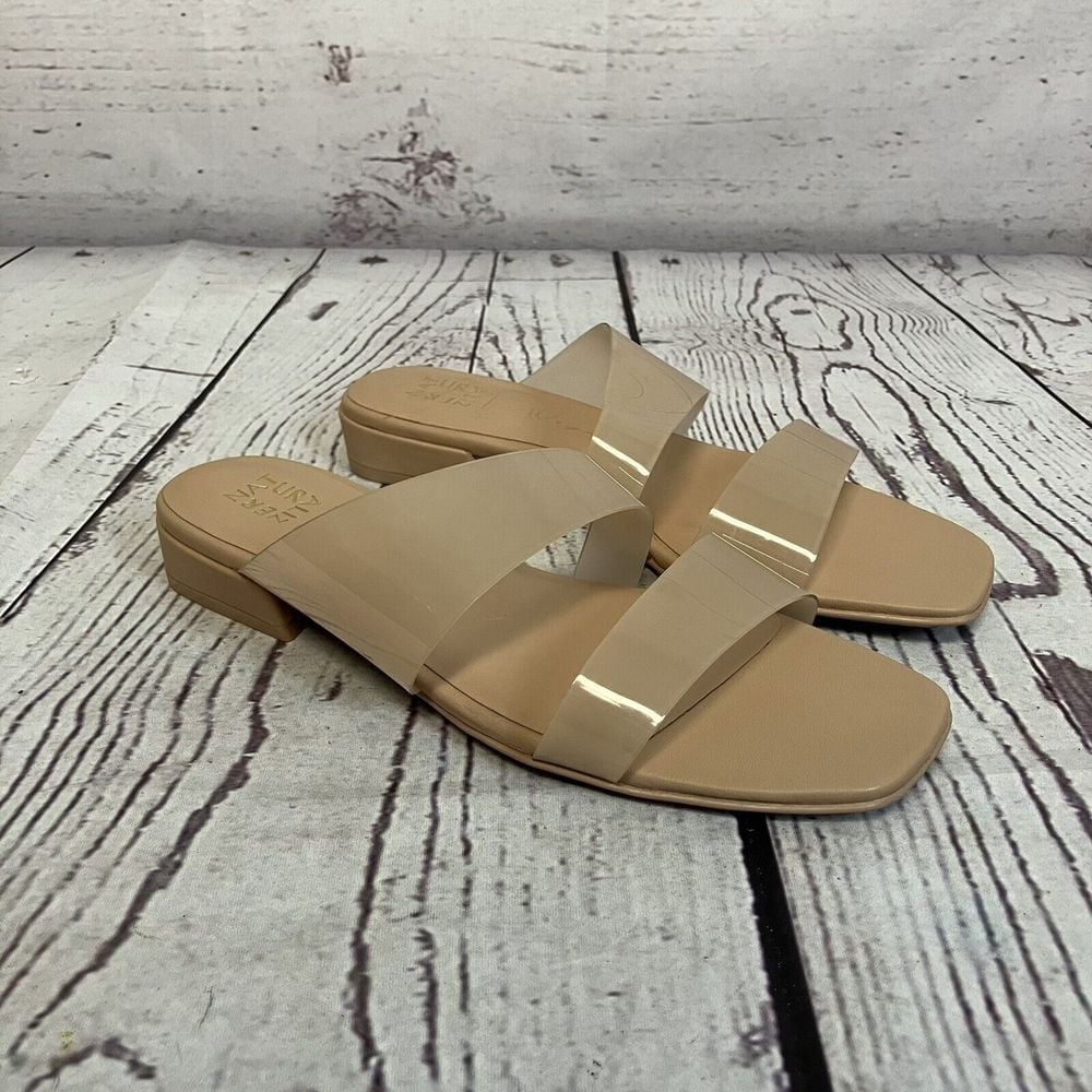 Naturalizer Flat Shoe Womens 7.5 Illuminate Slide Sandel Light Shade Strappy