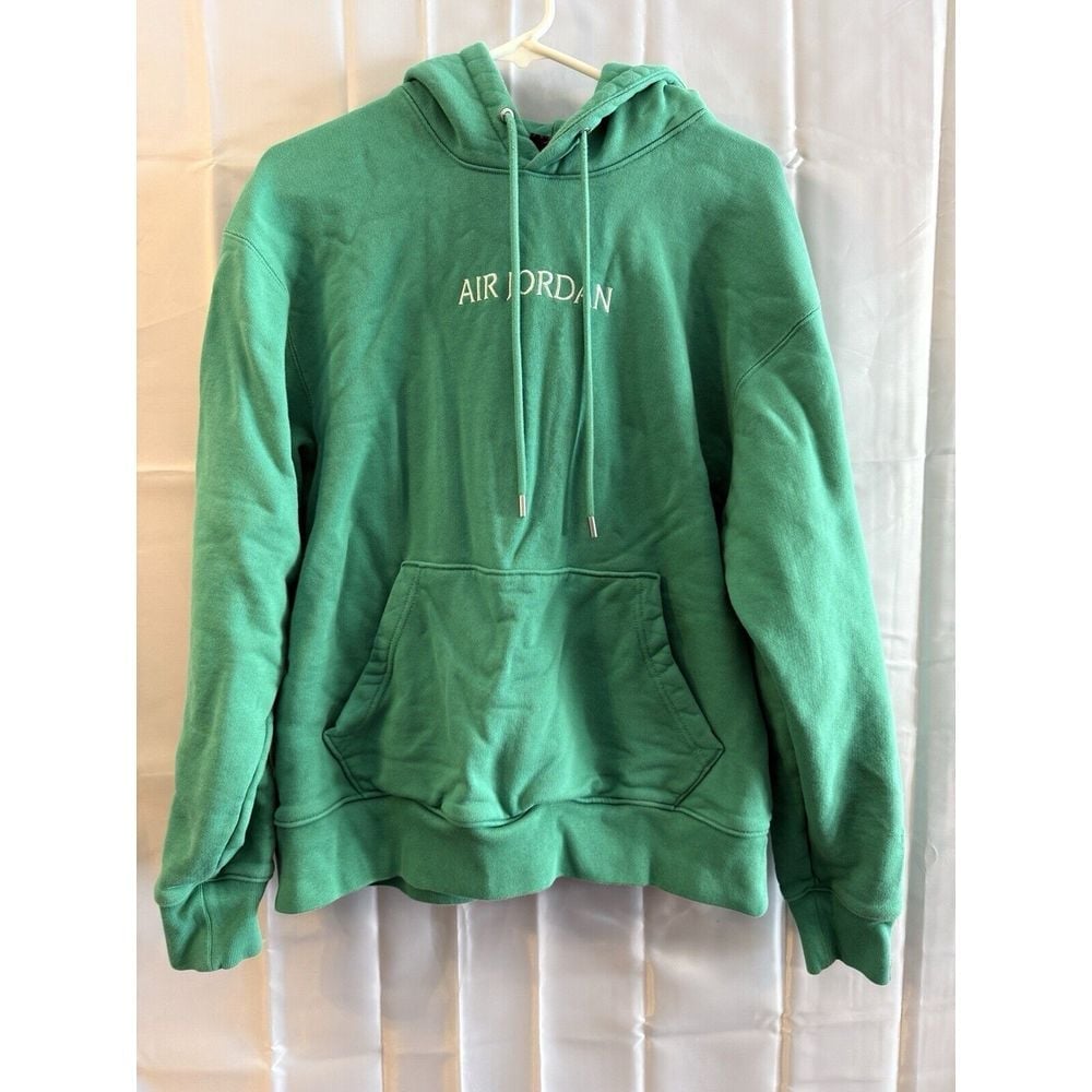 Air Jordan Men's M Fleece Heavy Hoodie Sweatshirt Green Athletic Performance