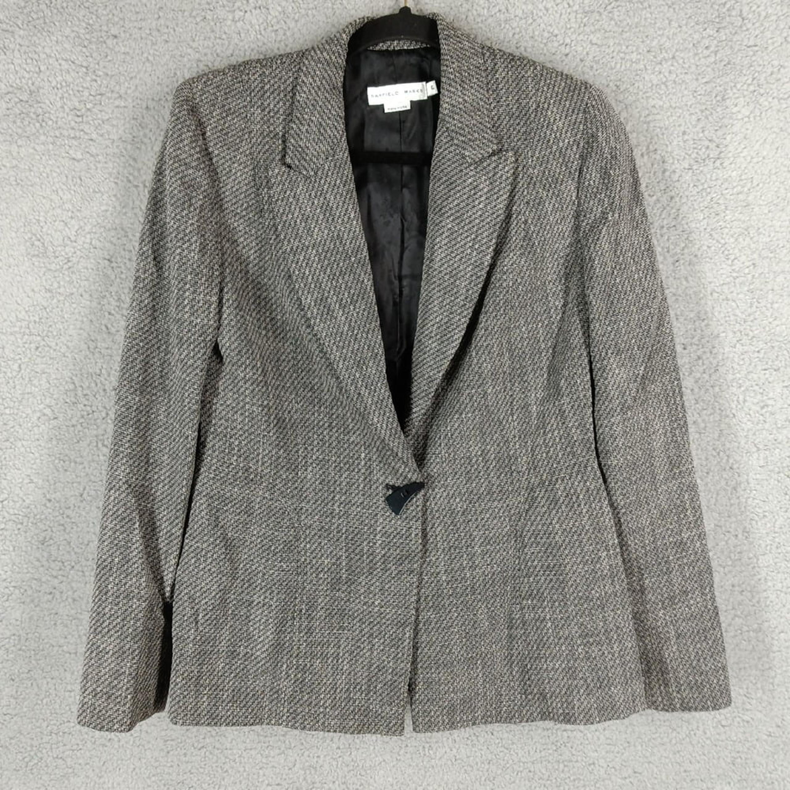 Garfield & Marks 6 Bacall Blazer Jacket Career Office Houndstooth Brown Size 6